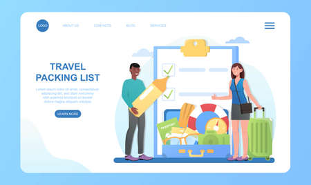 Travel cheklist conceptのイラスト素材