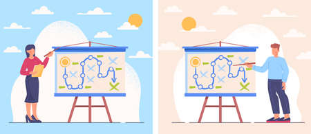 Business strategy planning conceptのイラスト素材