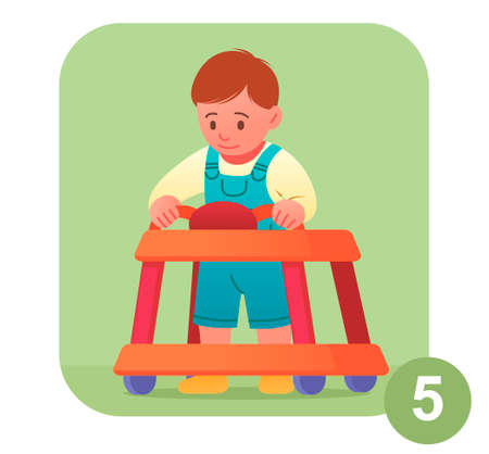 Baby learning to walkのイラスト素材