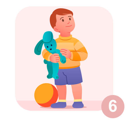 Preschooler with toysのイラスト素材