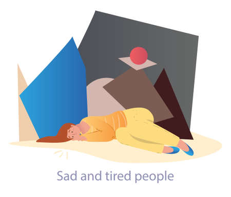 Professional burnout or mental problemsのイラスト素材
