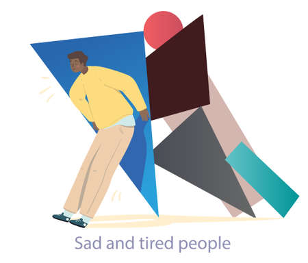 Tired man conceptのイラスト素材