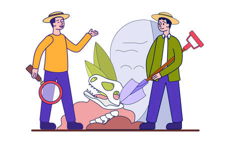 Archaeologists have found bonesのイラスト素材