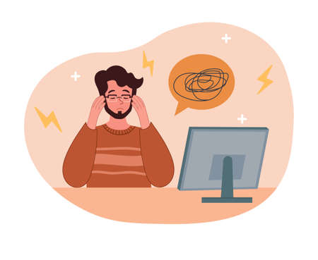 Concerned office workersのイラスト素材