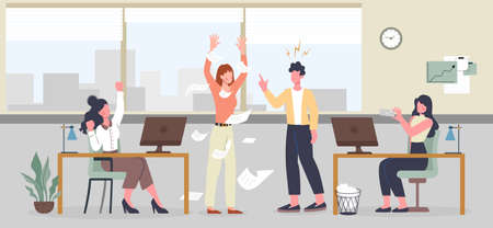 Conflict at workplace conceptのイラスト素材