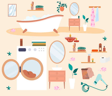 Bathroom elements setのイラスト素材