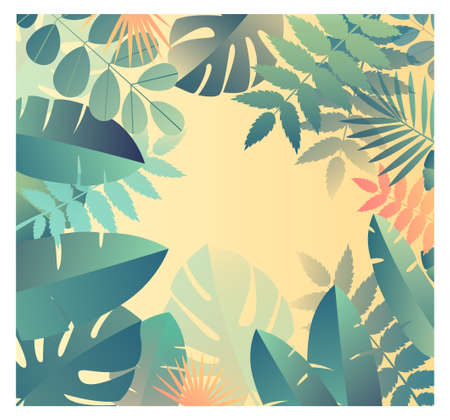 Tropical leaf backgroundのイラスト素材