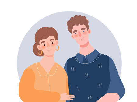 Romantic couple smillingのイラスト素材