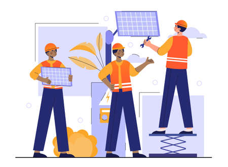 Solar power plantのイラスト素材