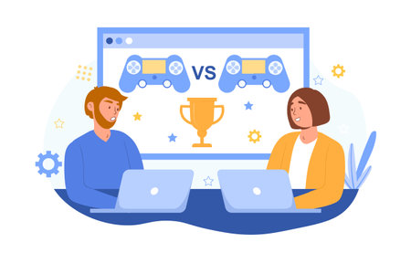 Gaming online conceptのイラスト素材