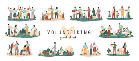 Volunteer assistance conceptのイラスト素材