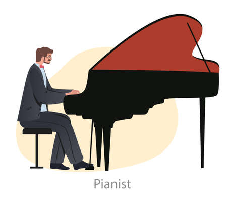 Man plays piano conceptのイラスト素材