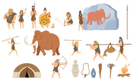 Primitive people hunt conceptのイラスト素材