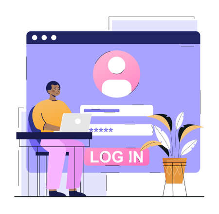 Sign in page conceptのイラスト素材