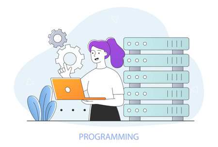 Big data programming conceptのイラスト素材