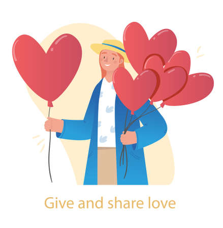 Give and share love conceptのイラスト素材