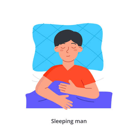 Sleeping man conceptのイラスト素材