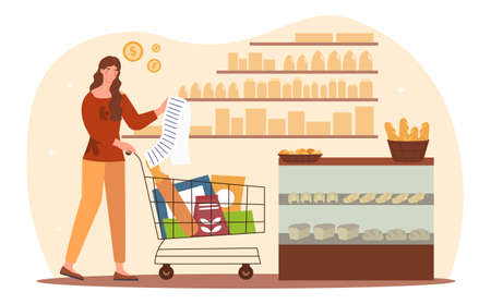 Woman buying productsのイラスト素材