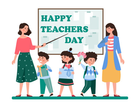 Happy Teacher Day conceptのイラスト素材
