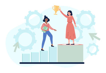 Reaching for career goalsのイラスト素材