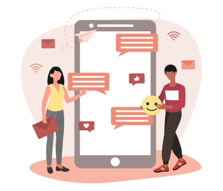 Social media communication conceptのイラスト素材