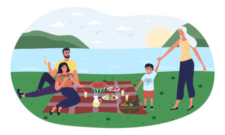 Picnic in natureのイラスト素材