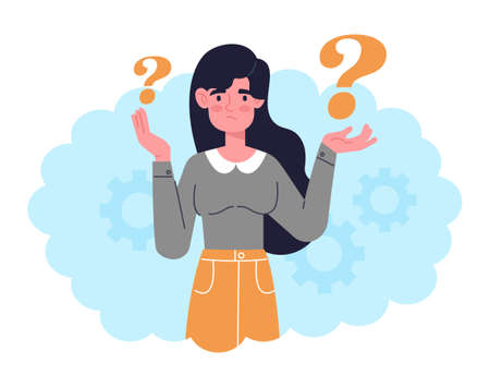 Concept of thinking womanのイラスト素材