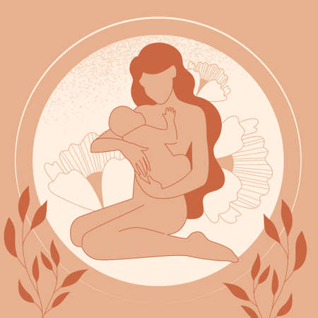 Woman with kid conceptのイラスト素材