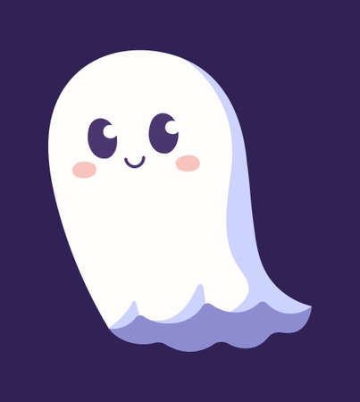 Cute ghost stickerのイラスト素材
