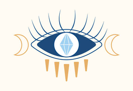 Boho eye stickerのイラスト素材