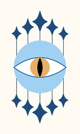 Boho eye stickerのイラスト素材
