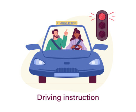 Driving instructor conceptのイラスト素材