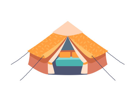 Camping tent stickerのイラスト素材