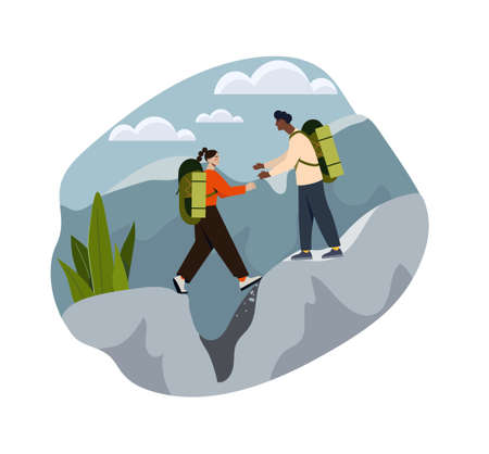 Couple camping conceptのイラスト素材