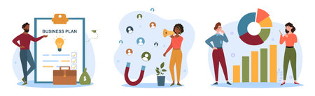 Set of marketing planのイラスト素材