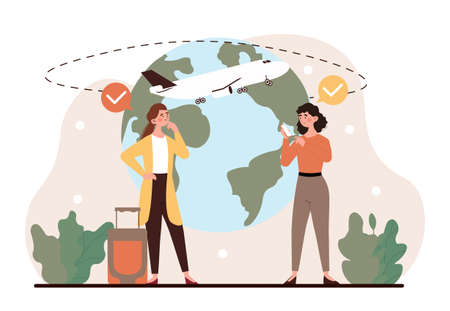 Environmental transportation choice by plane for holidays and vacationのイラスト素材