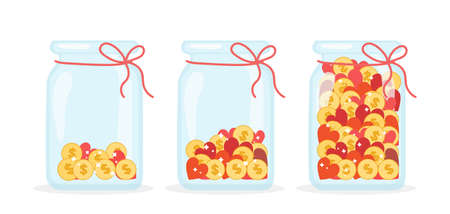 Jar with moneyのイラスト素材