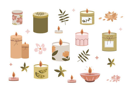 Set of candlesのイラスト素材