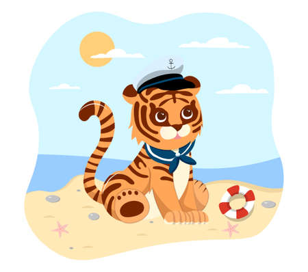 Cute cartoon tiger conceptのイラスト素材