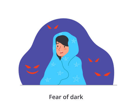 Phobias and fears conceptのイラスト素材