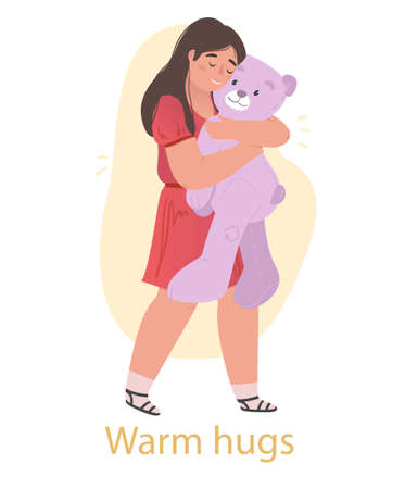 Warm hugs with kidのイラスト素材