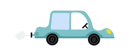 Blue retro automobileのイラスト素材