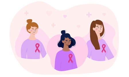 Breast Cancer Awareness Month conceptのイラスト素材