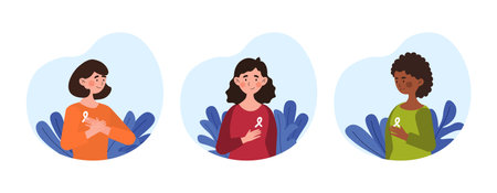 Breast Cancer Awareness Month conceptのイラスト素材