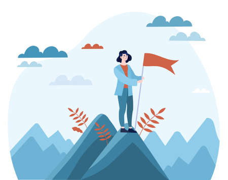 Businesswoman on topのイラスト素材