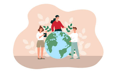 People with Earthのイラスト素材