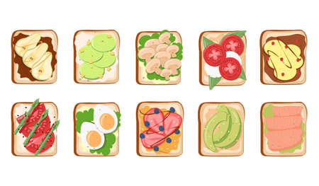 Set of toastsのイラスト素材