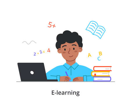 Online education and e learning conceptのイラスト素材