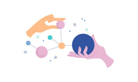 Hands with circleのイラスト素材