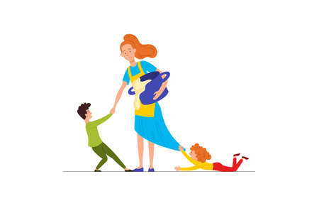 Difficultes of motherhoodのイラスト素材